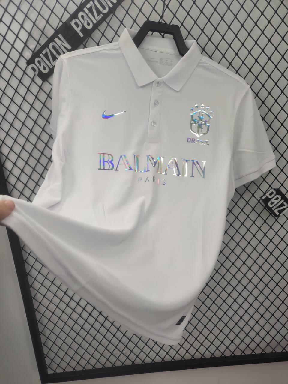 BRÉSIL - MAILLOT BALMAIN - BLANC